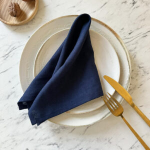 Dark Navy Blue Linen Napkins