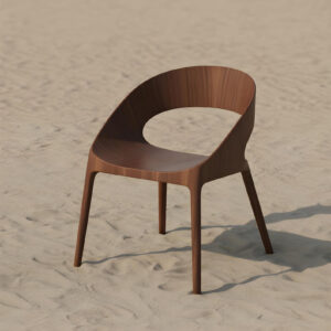 Modern Dining Chair Handcrafted From Solid Dark Walnut
