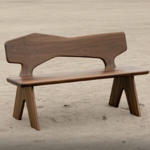 Handmade Bench Crafted From Solid Dark Walnut Wood
